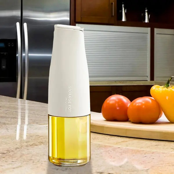 "500ml Auto Flip Glass Oil Bottle – Easy Pour & Stylish Kitchen Essential"