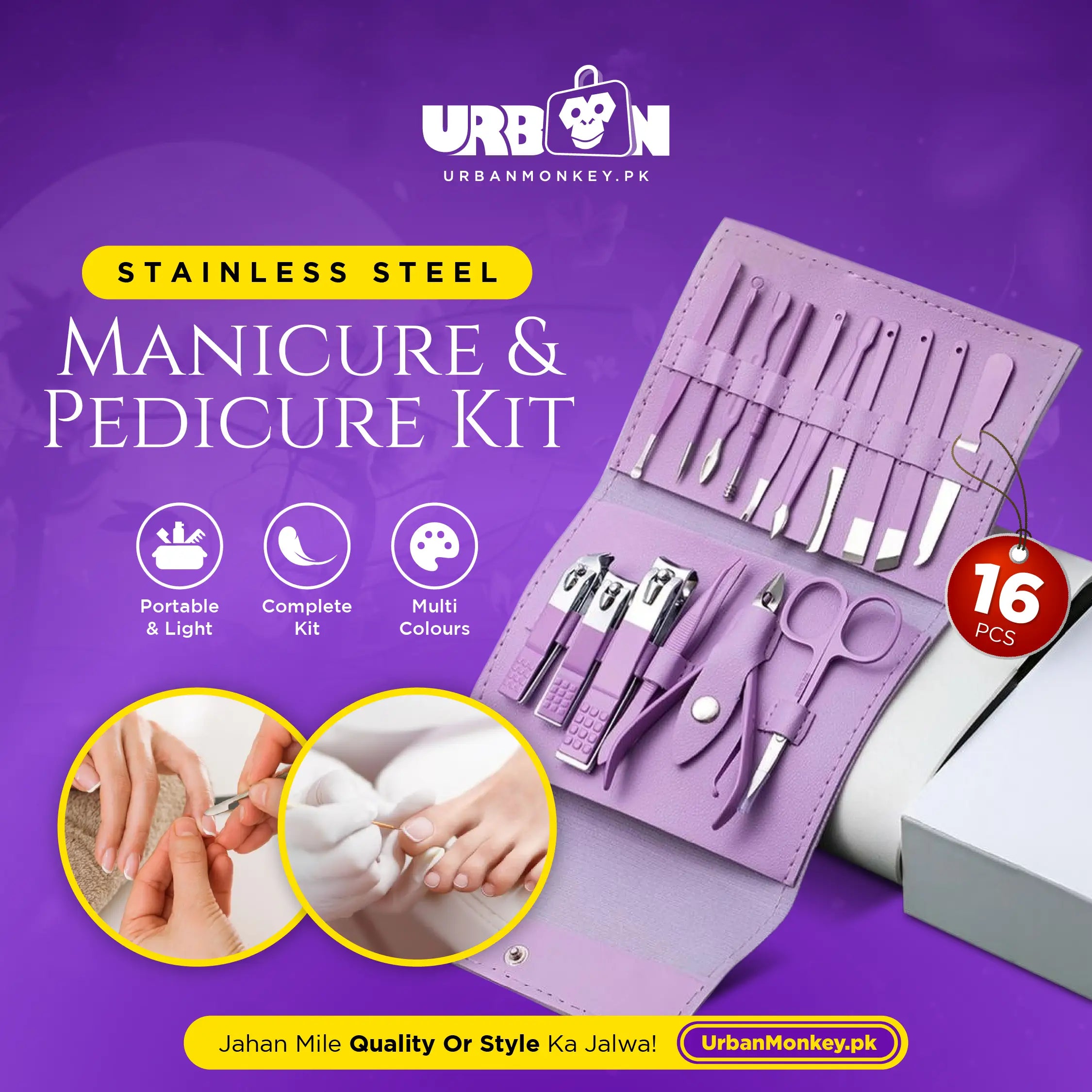16 PCS Stainless Steel Manicure Pedicure Set